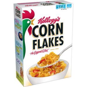 Kellogg's CORN FLAKES HONEY ALMOND Natural Source of Vitamins, Iron.
